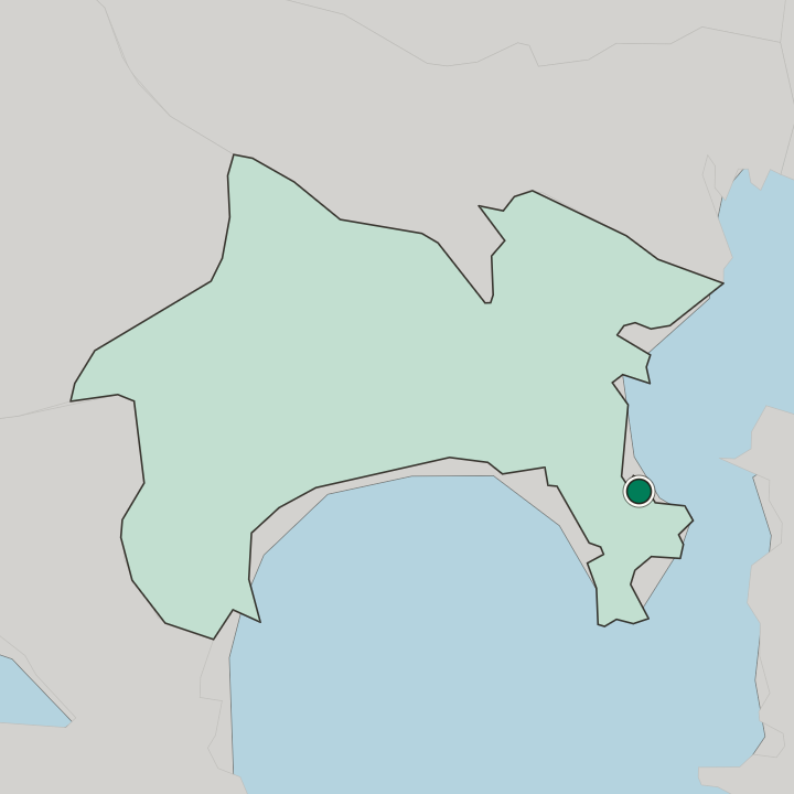 Map showing Yokosuka — In Kanagawa