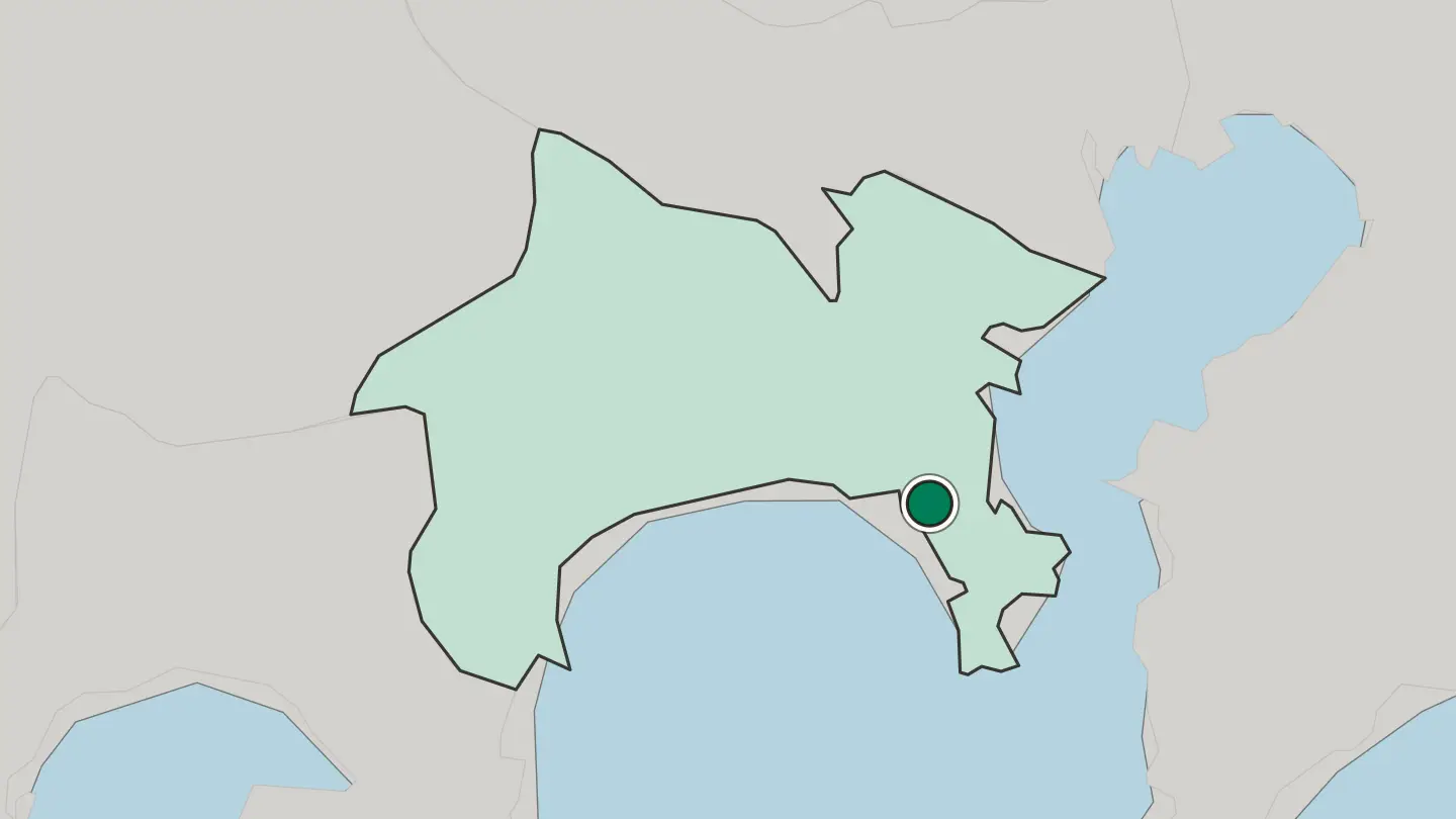 Map of Zushi in Japan