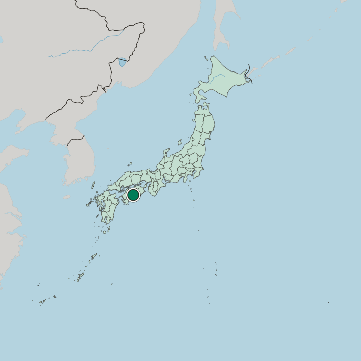 Map showing Kochi — In Japan