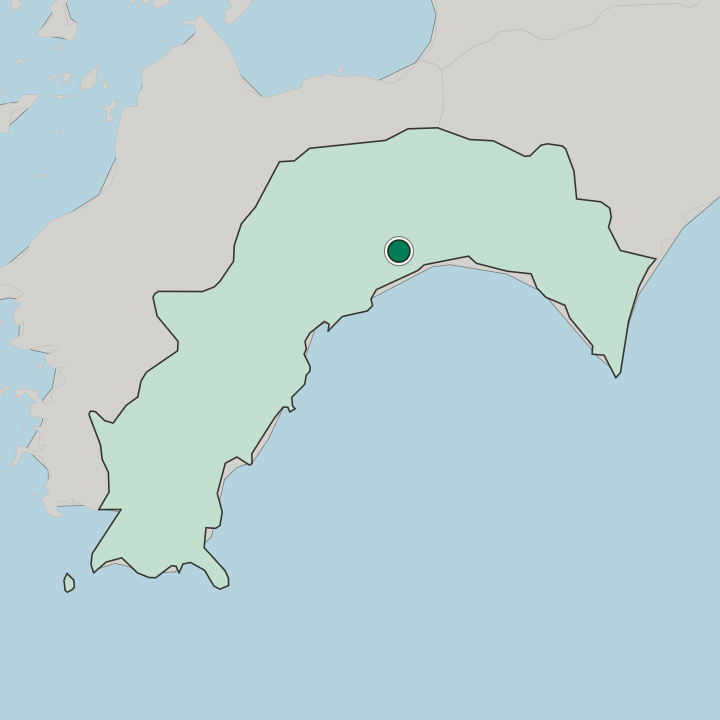 Map showing Kochi — In Kochi Prefecture