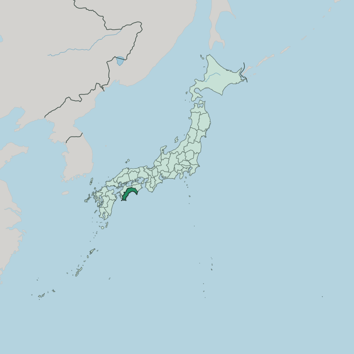 Map showing Kochi Prefecture — In Japan