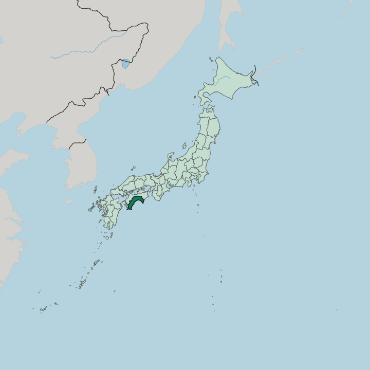 Map showing Kochi Prefecture — In Japan