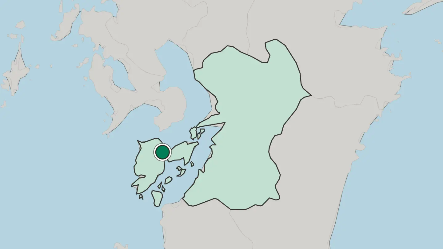 Map of Amakusa in Japan