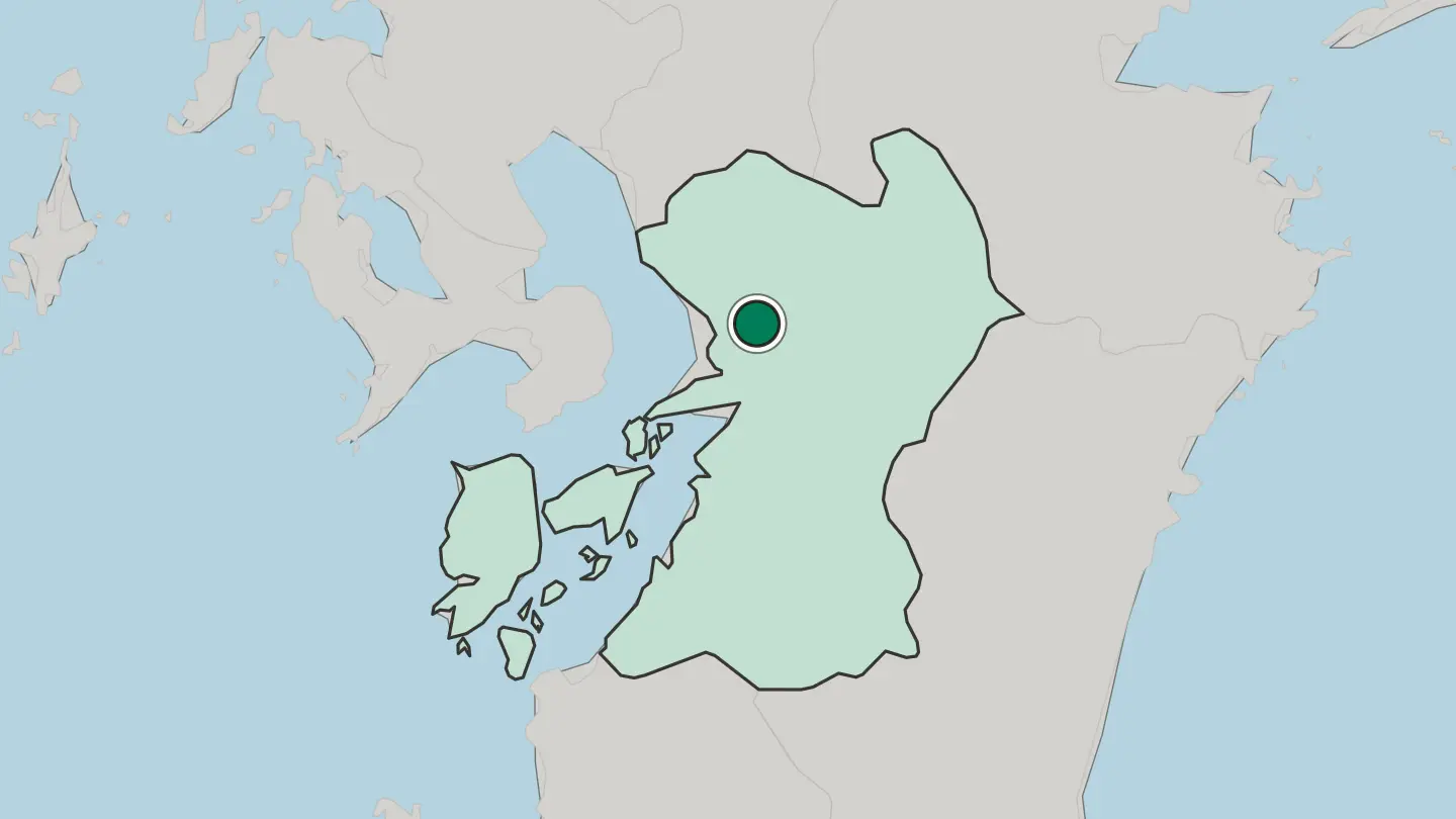 Map of Kumamoto in Japan