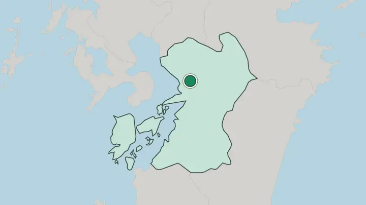 Map of Kumamoto in Japan