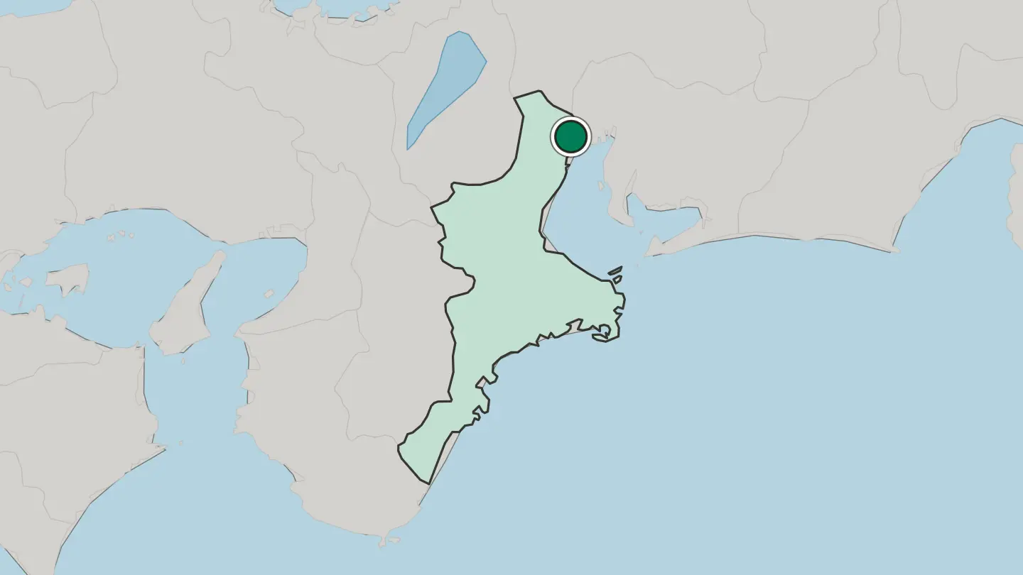 Map of Kuwana in Japan