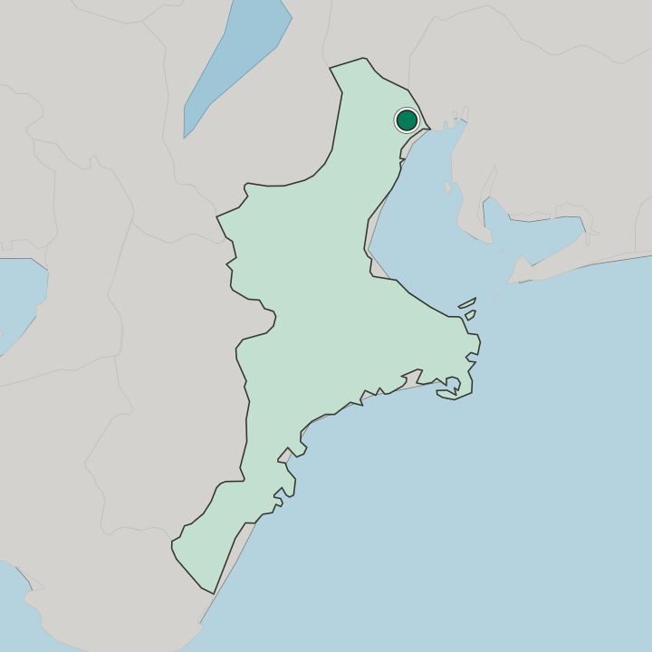 Map showing Kuwana — In Mie-ken