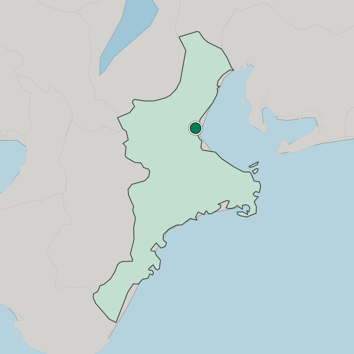 Map showing Tsu — In Mie-ken