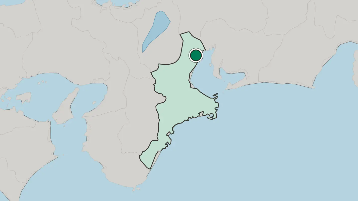 Map of Yokkaichi in Japan