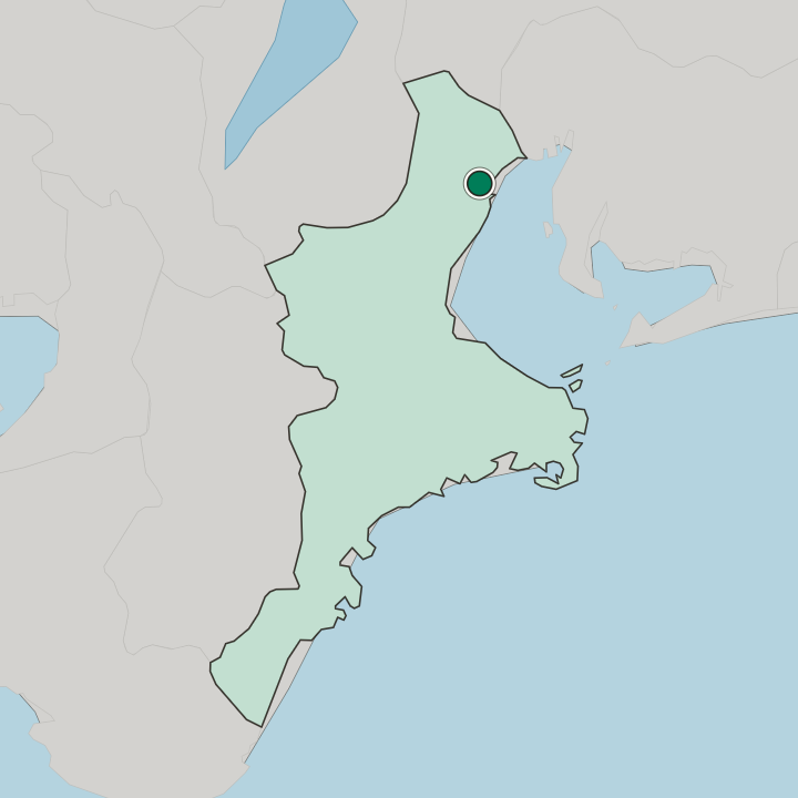 Map showing Yokkaichi — In Mie-ken