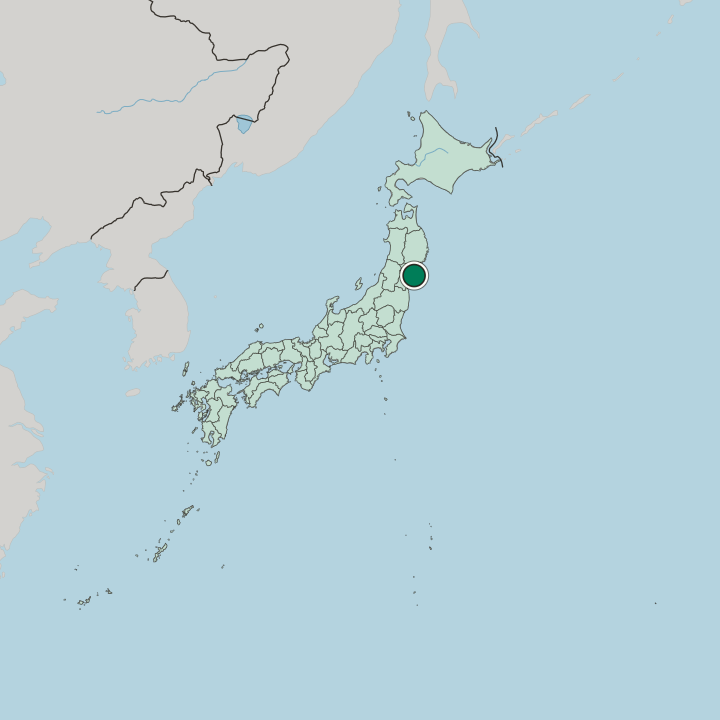 Map showing Ishinomaki — In Japan