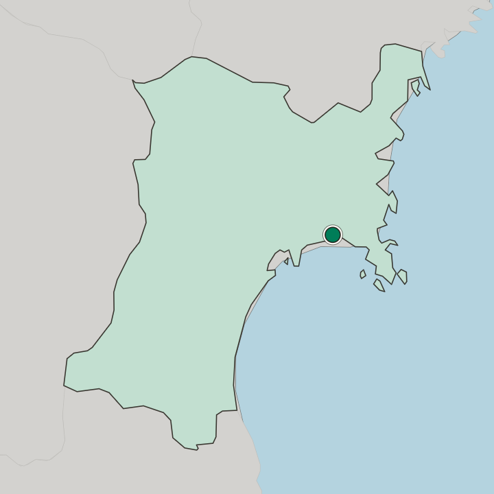 Map showing Ishinomaki — In Miyagi-ken