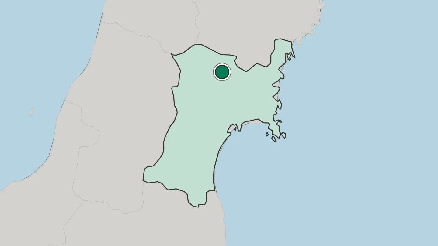 Map of Kurihara in Japan