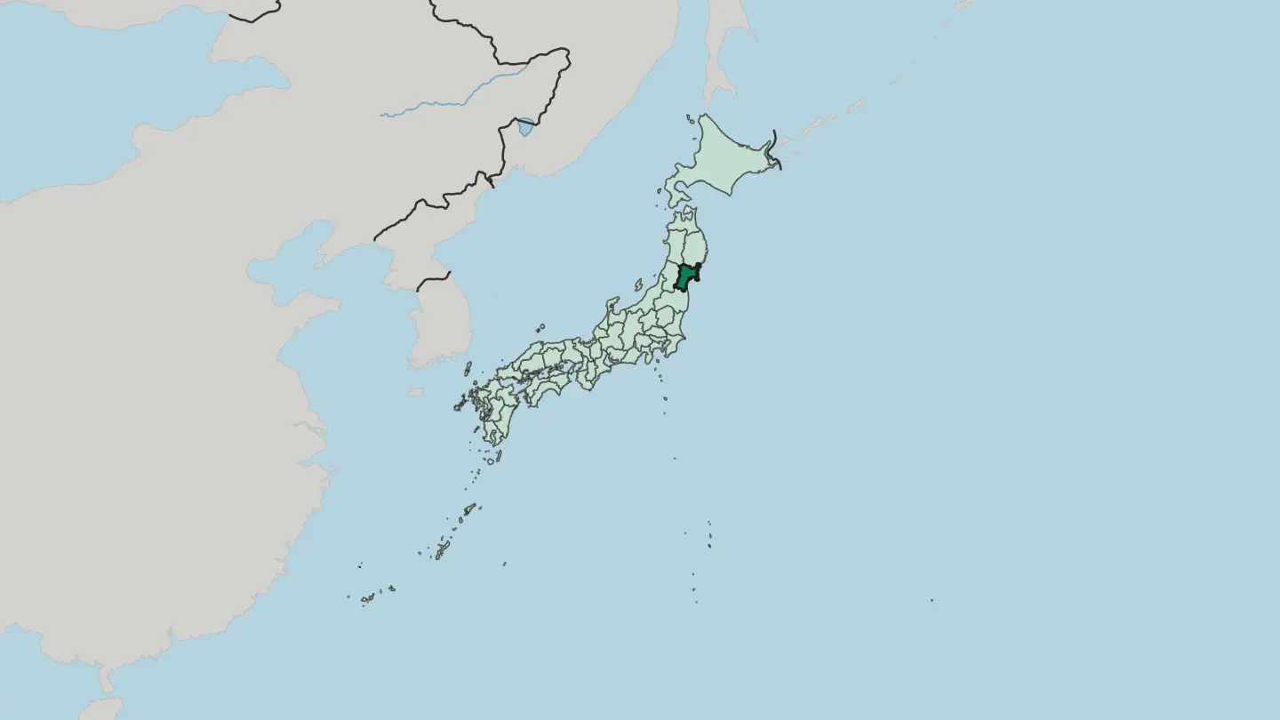 Map of Miyagi-ken in Japan