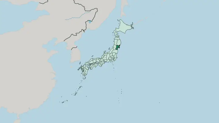 Map of Miyagi-ken in Japan