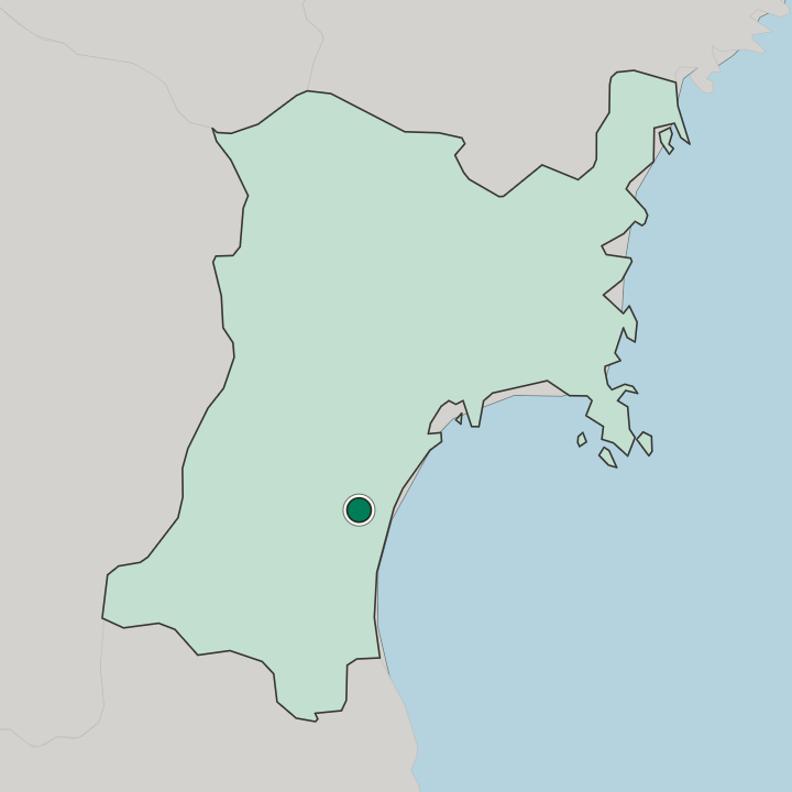 Map showing Natori-shi — In Miyagi-ken