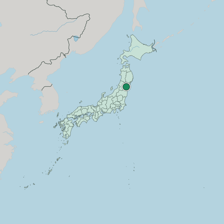 Map showing Sendai — In Japan