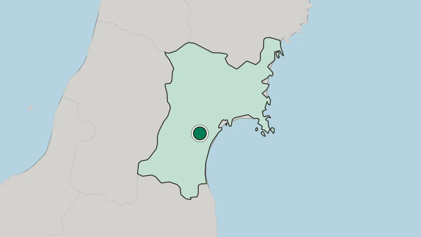 Map of Sendai in Japan
