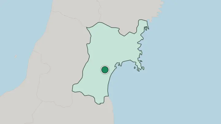 Map of Sendai in Japan