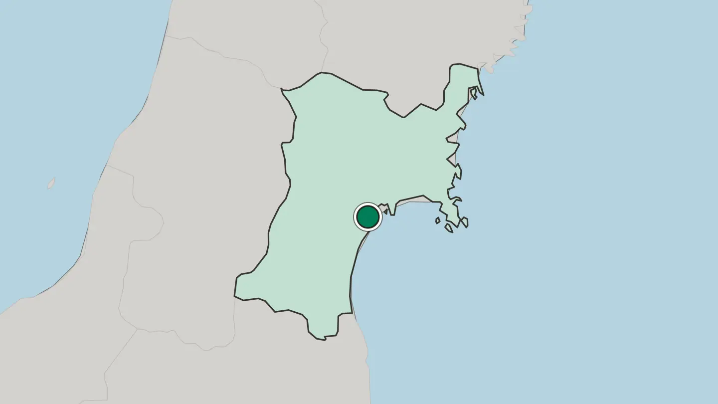 Map of Shiogama in Japan