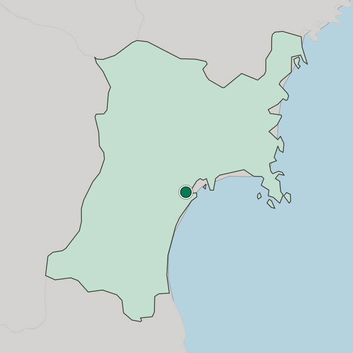 Map showing Shiogama — In Miyagi-ken