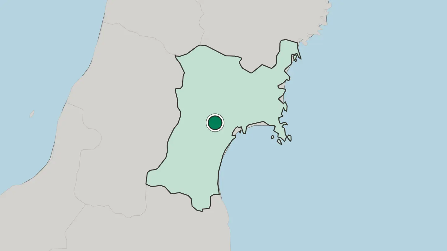 Map of Tomiya in Japan