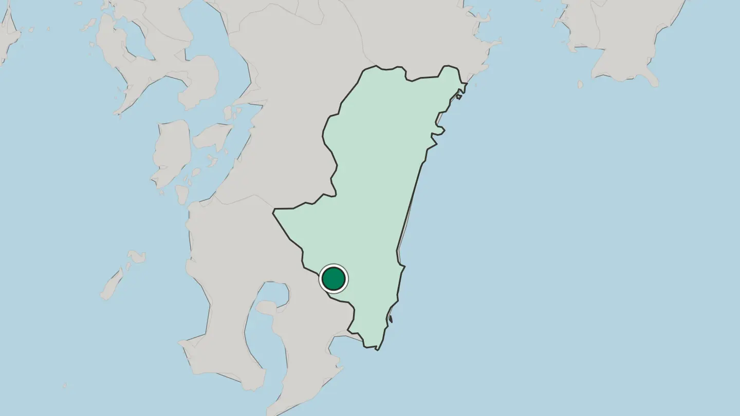 Map of Miyakonojō in Japan