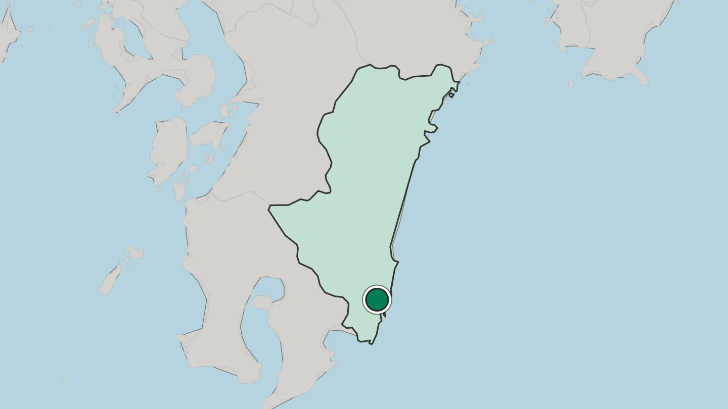 Map of Nichinan in Japan