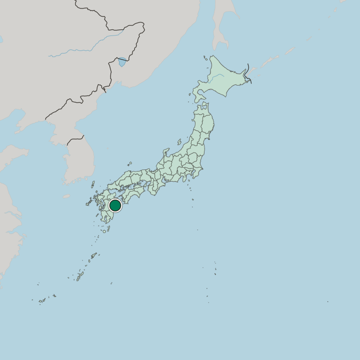 Map showing Nobeoka — In Japan