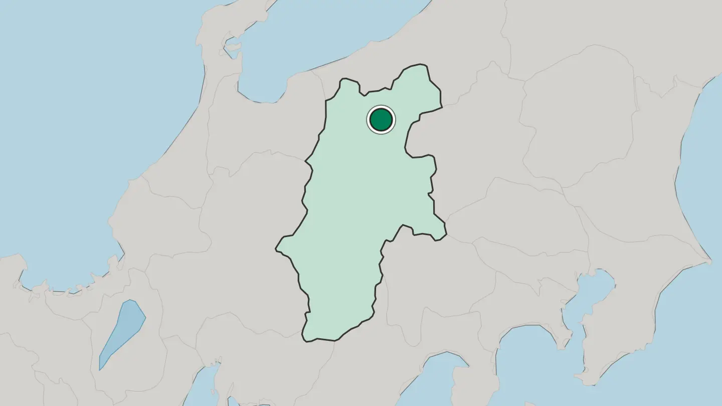 Map of Nagano in Japan