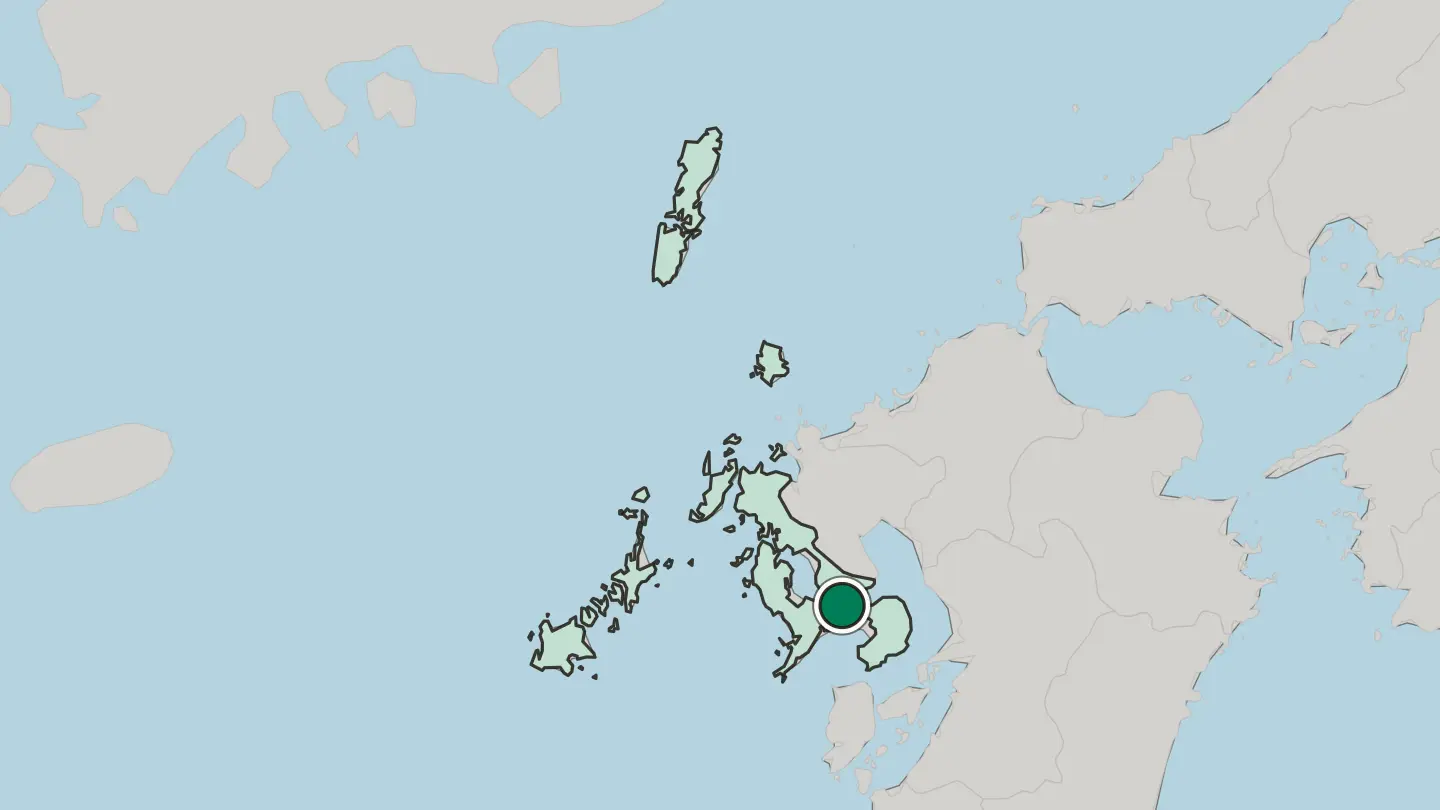 Map of Isahaya in Japan