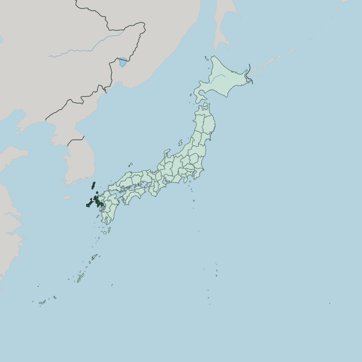 Map showing Nagasaki Prefecture — In Japan