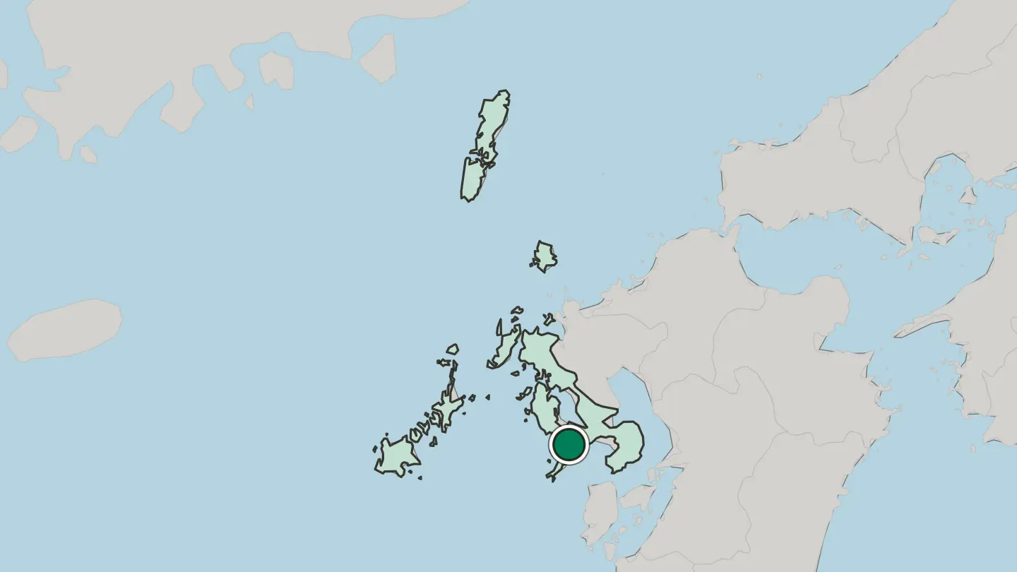 Map of Nagasaki in Japan