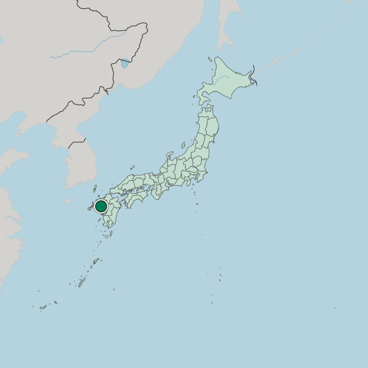 Map showing Ōmura — In Japan