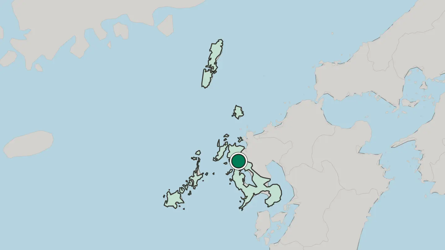 Map of Sasebo in Japan