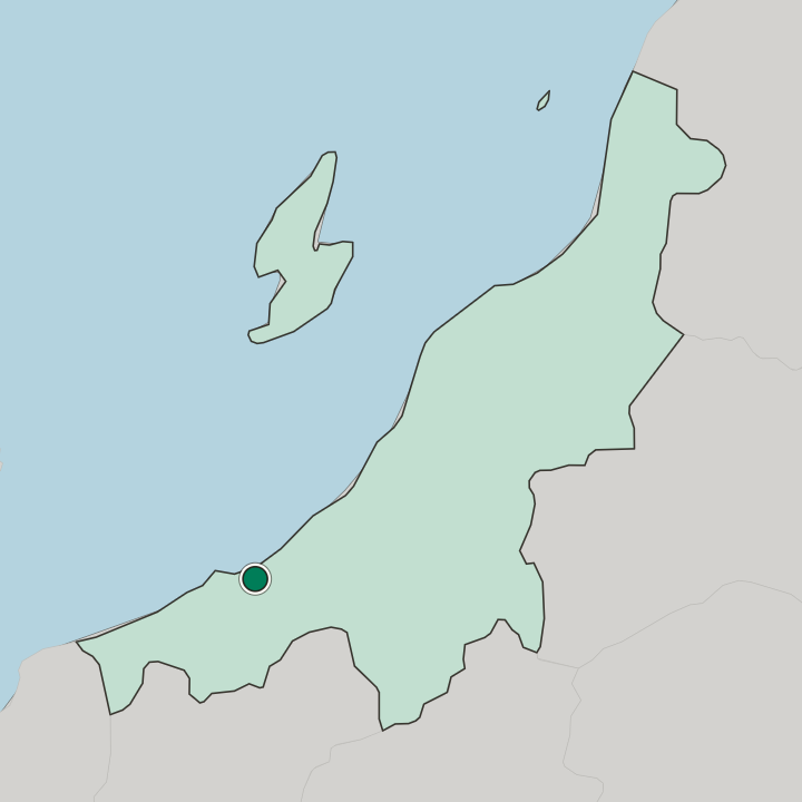 Map showing Jōetsu — In Niigata-ken