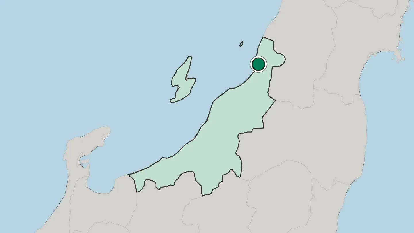 Map of Murakami in Japan