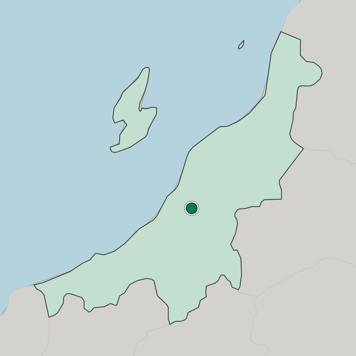 Map showing Nagaoka — In Niigata-ken