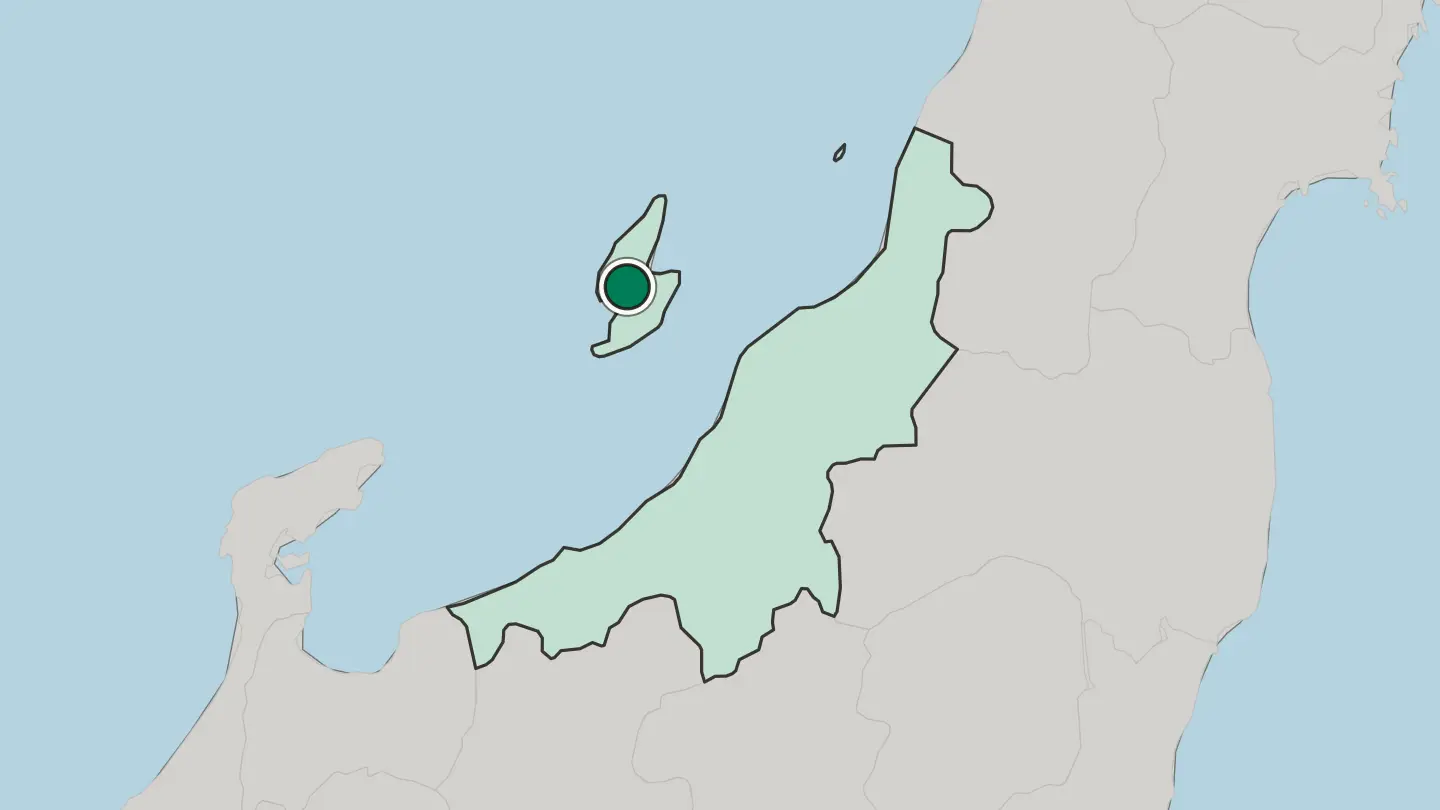 Map of Sado in Japan
