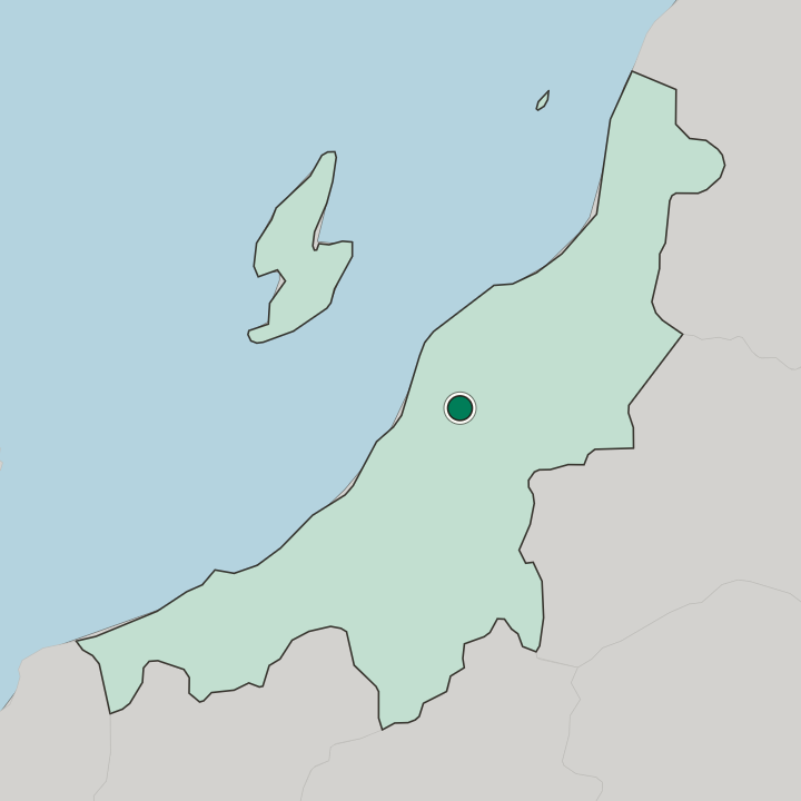 Map showing Sanjō — In Niigata-ken