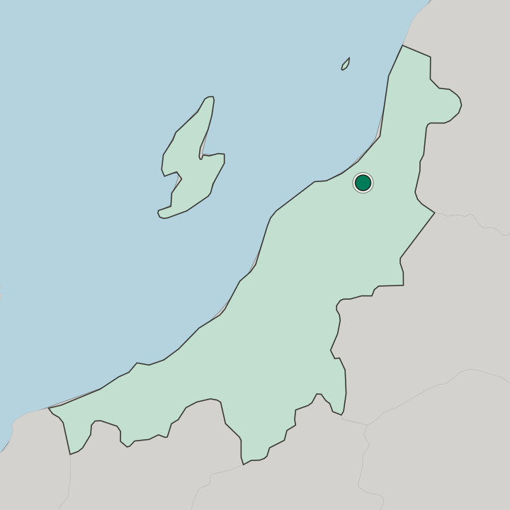 Map showing Shibata — In Niigata-ken