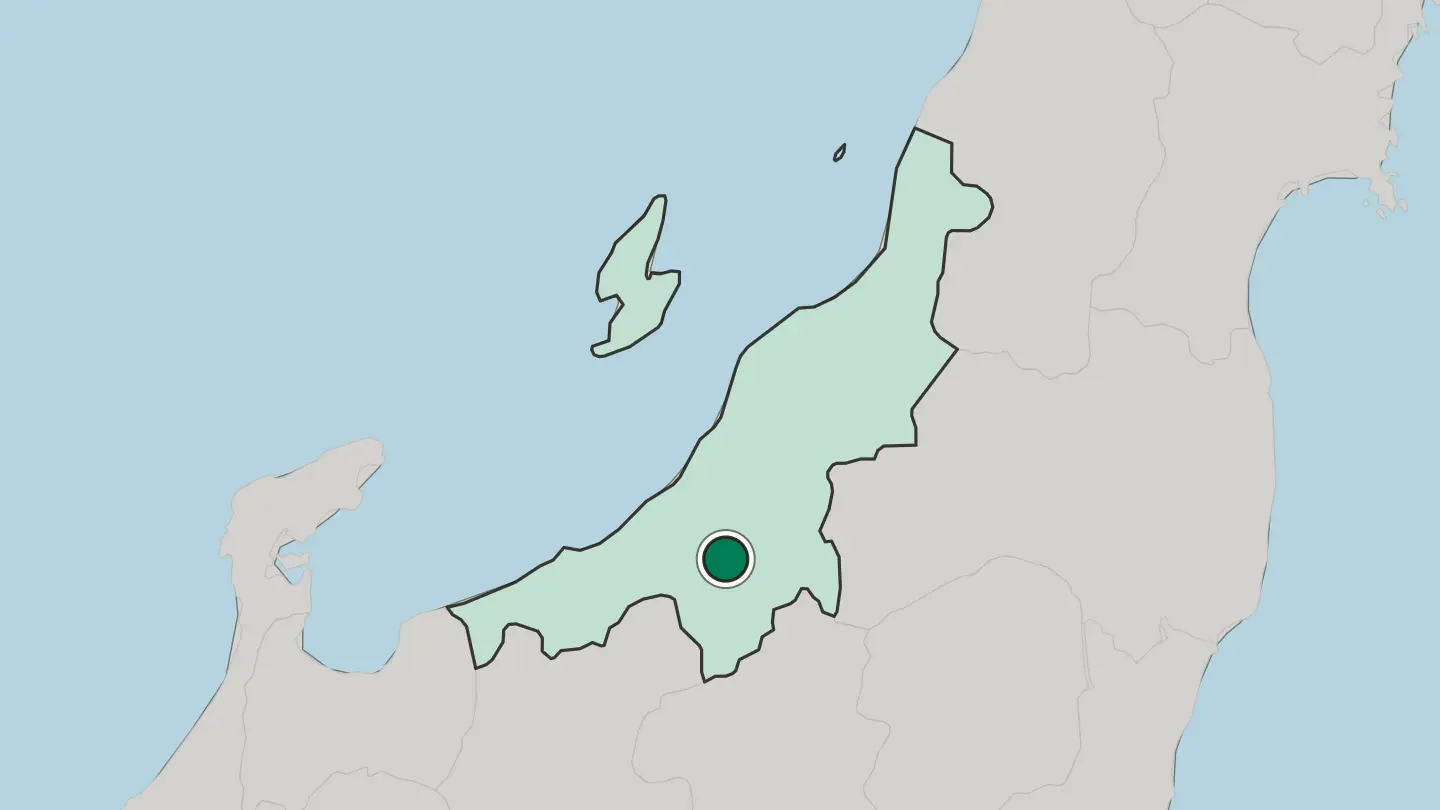 Map of Tōkamachi in Japan