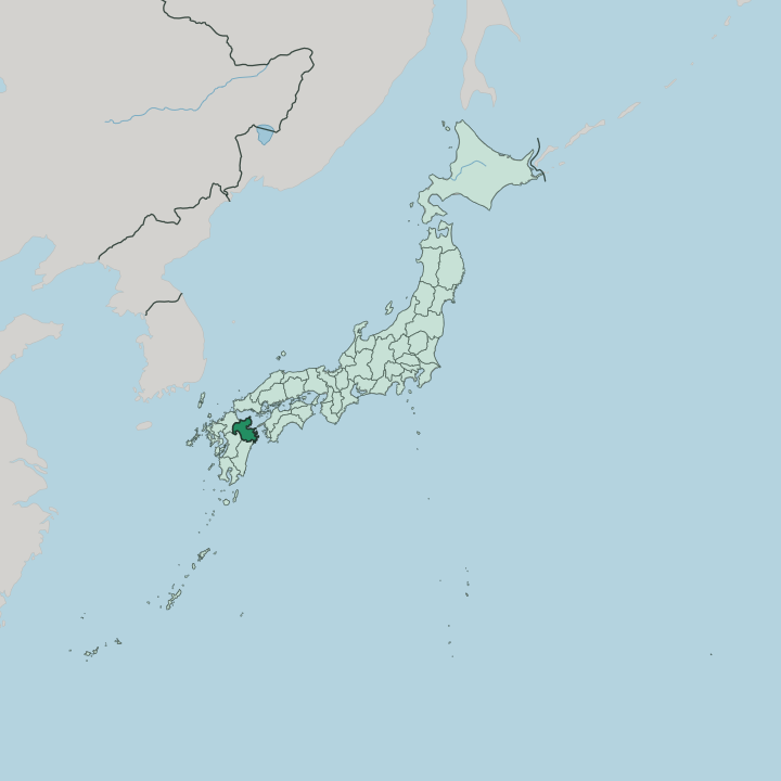 Map showing Oita Prefecture — In Japan