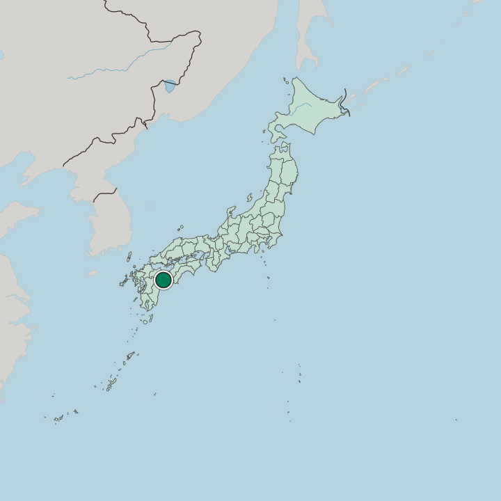 Map showing Saiki — In Japan