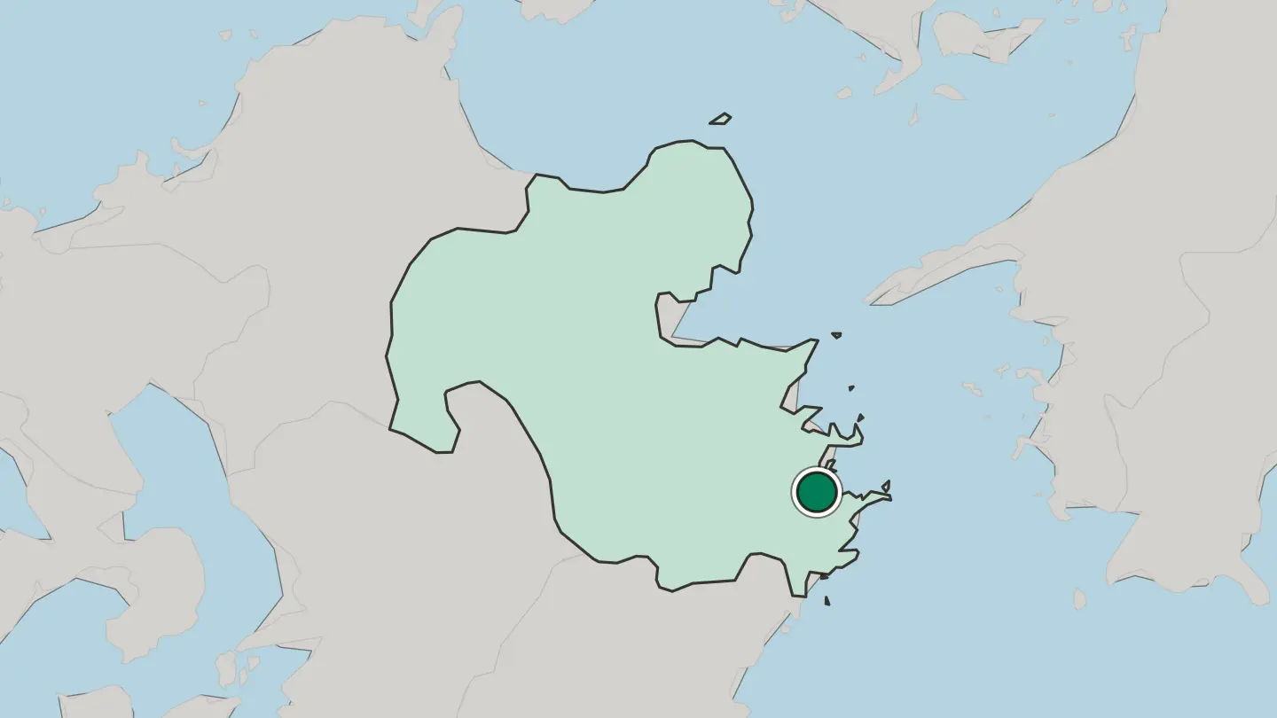 Map of Saiki in Japan