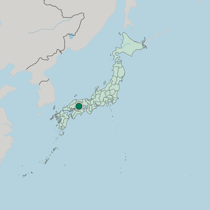Map showing Kurashiki — In Japan