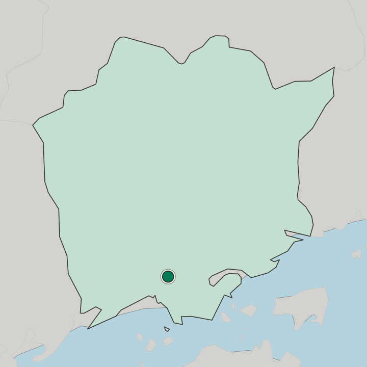 Map showing Kurashiki — In Okayama-ken