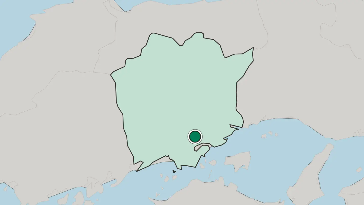 Map of Okayama in Japan