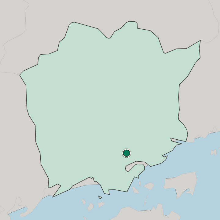Map showing Okayama — In Okayama-ken
