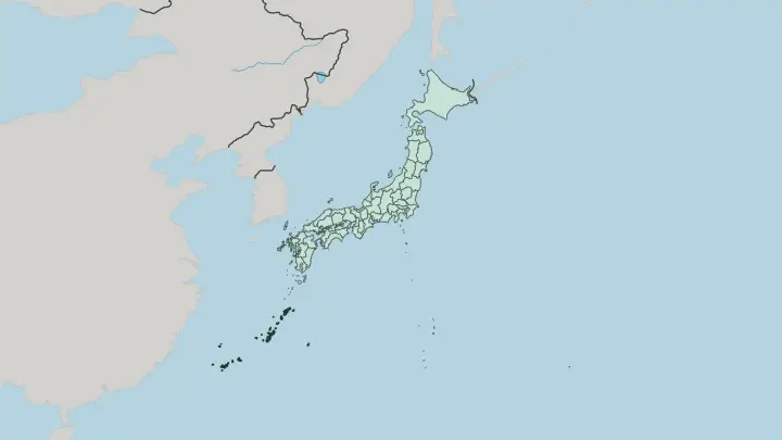 Map of Okinawa in Japan
